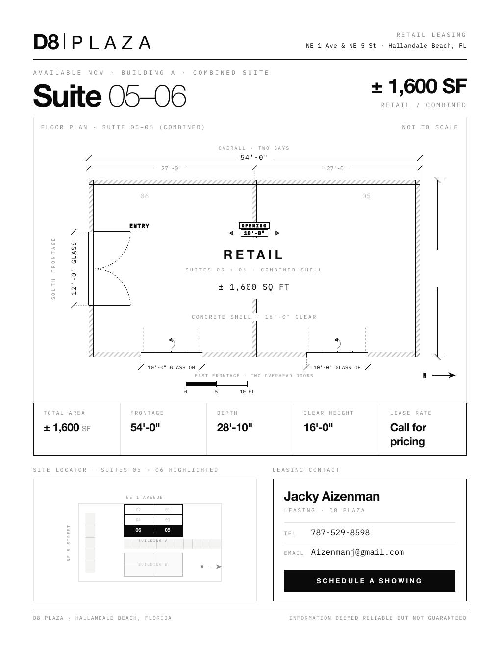 Suites 05 + 06 floor plan — ± 1,600 SF